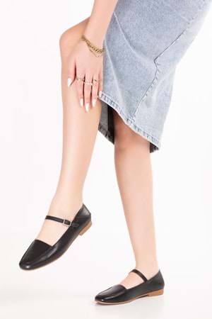 Gondol Hakiki Deri Günlük Kibar Babet Ayakkabı erp.26562 - Siyah - 37