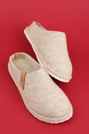 GONDOL İÇİ DIŞI KEÇE RAHAT VE HAFİF EV TERLİĞİ- KREM EV.333 - Krem - 37