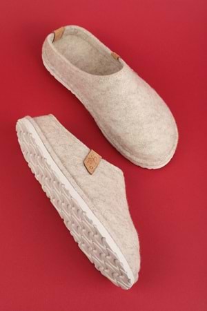 GONDOL İÇİ DIŞI KEÇE RAHAT VE HAFİF EV TERLİĞİ- KREM EV.333 - Krem - 37