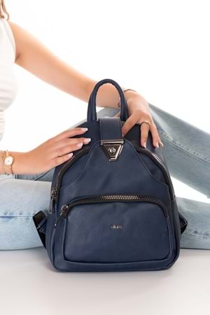 Gondol Kadın Taş Detaylı Günlük Sırt Çantası ald.1250 - T.Blue - TEK EBAT