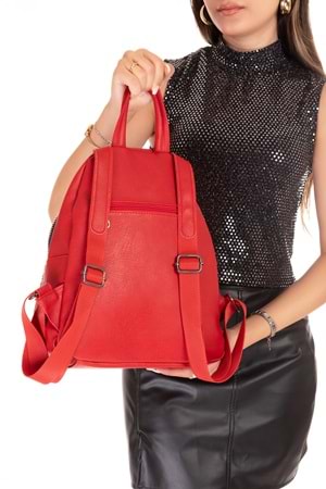 Gondol Kadın Taş Detaylı Günlük Sırt Çantası ald.1250 - T.Red - TEK EBAT