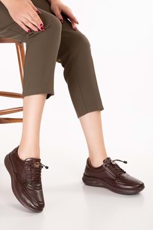 Gondol Içi Dışı Hakiki Deri Faylon Taban Hafif Spor Ayakkabı es.110 - Kahverengi - 36