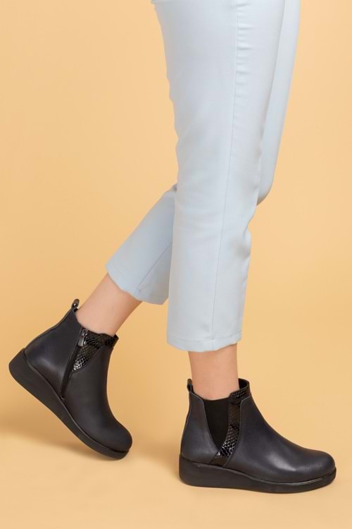 Gondol Hakiki Deri Anatomik Taban Bot Lacivert 36 esfa.19902