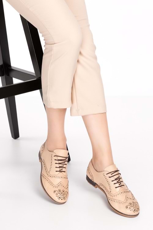 Gondol Hakiki Deri Anatomik Taban Casual Ayakkabı esfa.109 - Bej - 38