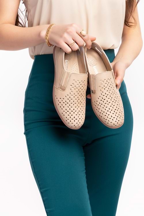 Gondol Hakiki Deri Ortopedik Taban Günlük Ayakkabı esfa.152y - Bej - 36