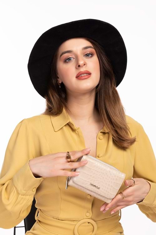 Gondol Hmx Polo Günlük Kullanışlı El Cüzdanı Hmx.165 - Bej Croco