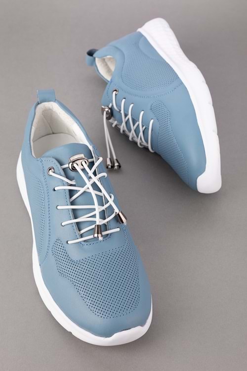 Gondol Içi Dışı Hakiki Deri Faylon Taban Hafif Spor Ayakkabı es.111 - Mavi - 39