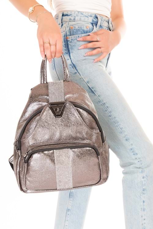 Gondol Kadın Taş Detaylı Günlük Sırt Çantası ald.1250 - Platin