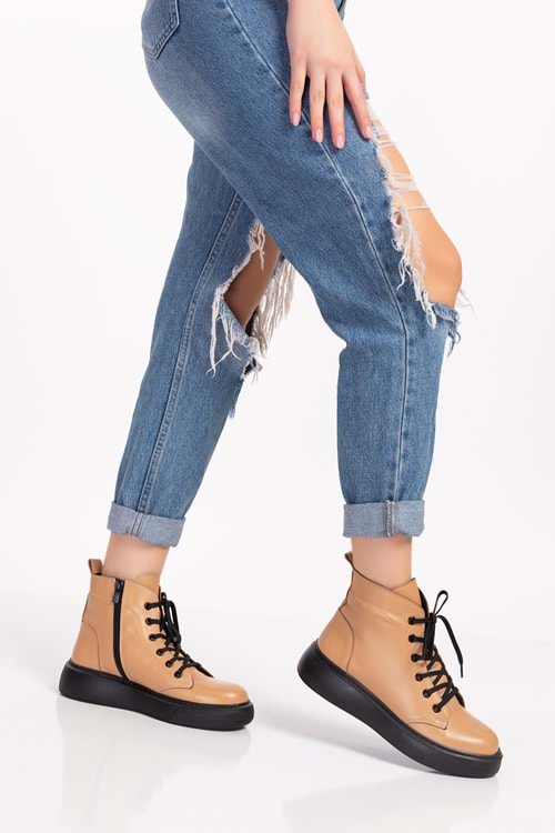 Gondol Içi Dışı Hakiki Deri Anatomik Taban Bot gap.15500 - Nude - 36