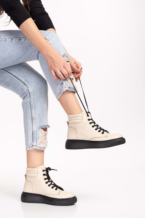 Gondol Içi Dışı Hakiki Deri Anatomik Taban Bot gap.15501 - Kemik - 37