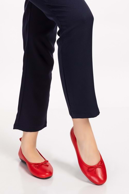 Gondol Hakiki Deri Günlük Babet esl.201 - kırmızı - 36