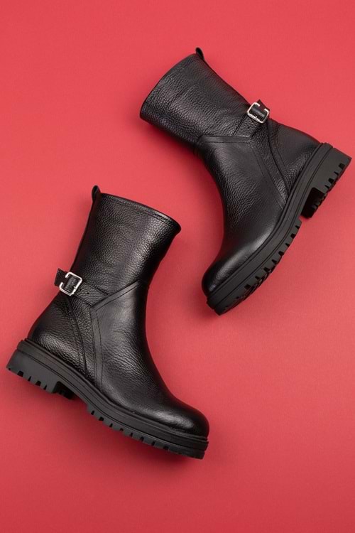 Gondol Hakiki Deri Günlük Kaymaz Taban Bot anl.2721 - Siyah - 39