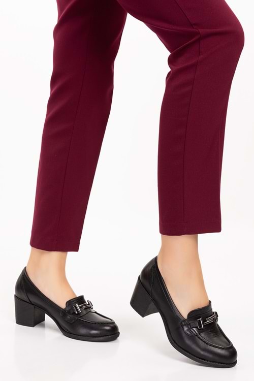 Gondol Kadın Hakiki Deri Rahat Topuklu Ayakkabı anl.7082 - Siyah - 37