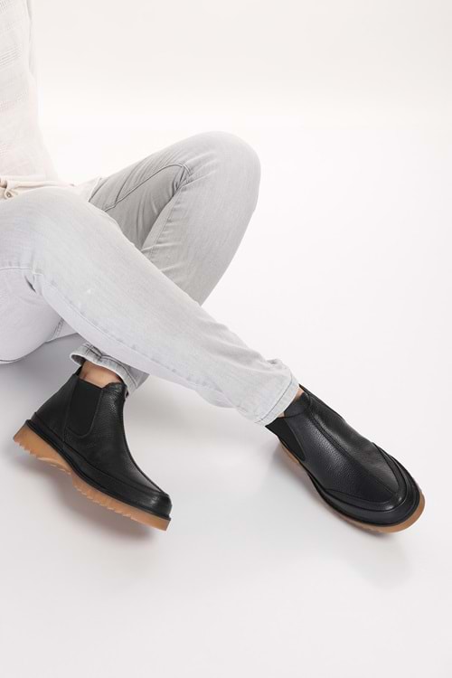 Gondol Erkek Hakiki Deri Günlük Bot src.346 - Siyah - 40