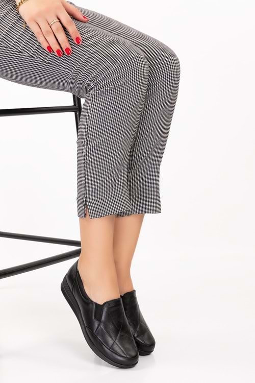 Gondol Kadın Hakiki Deri Anatomik Yumuşak Taban Günlük Ayakkabı pyt.1213 - Siyah - 40