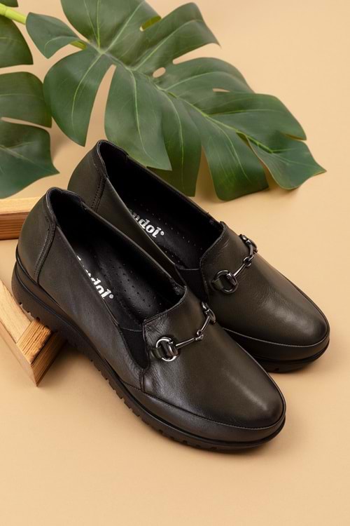 Gondol Kadın Hakiki Deri Anatomik Taban Tokalı Casual Ayakkabı pyt.6210 - Haki - 36