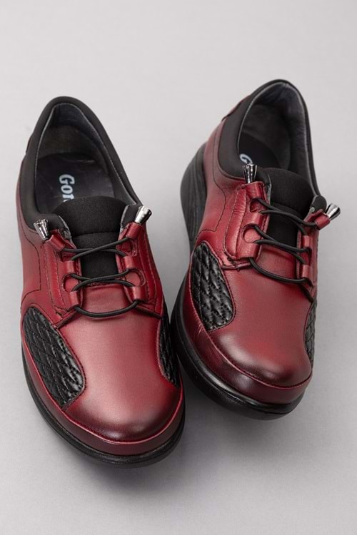 Gondol Hakiki Deri Kadın Kemik Çıkıntısına Özel Ayakkabı at.4204 - Bordo - 40