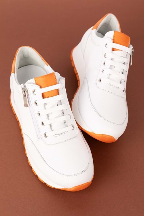 Gondol Içi Dışı Hakiki Deri Anatomik Taban Spor Ayakkabı gnd.67117 - Beyaz T.T - 36