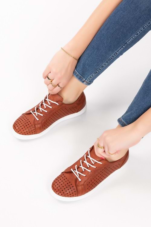 Gondol Kadın Hakiki Deri Günlük Rahat Ayakkabı gnd.108 - Fındık - 36