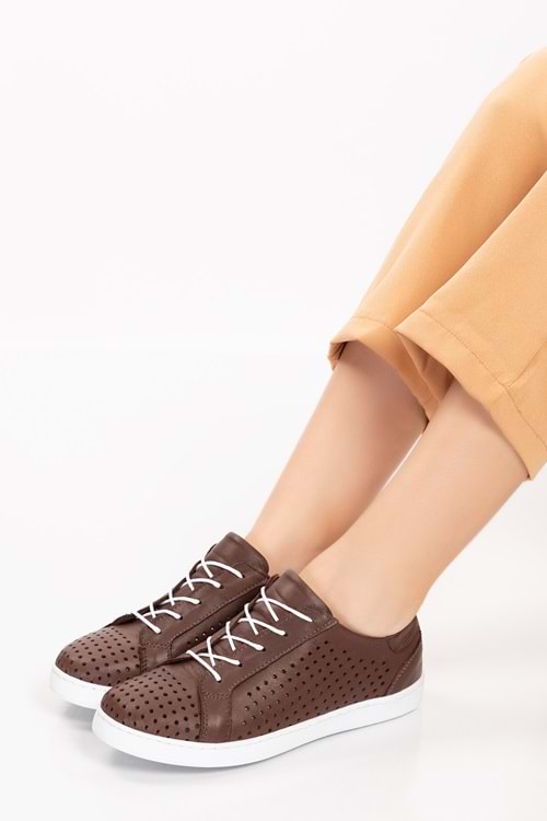 Gondol Kadın Hakiki Deri Günlük Rahat Ayakkabı gnd.108 - Kahverengi - 40