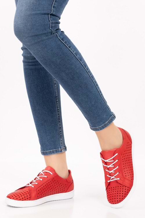 Gondol Kadın Hakiki Deri Günlük Rahat Ayakkabı gnd.108 - kırmızı - 40