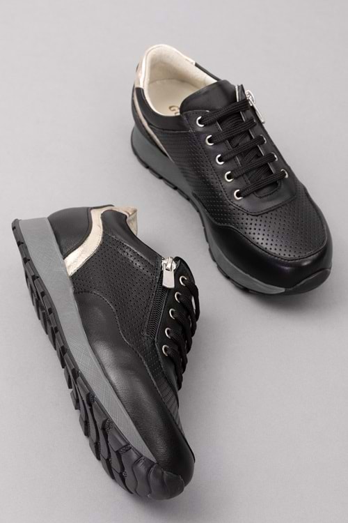 Gondol Içi Dışı Hakiki Deri Anatomik Taban Spor Ayakkabı gnd.20578 - Siyah - 36