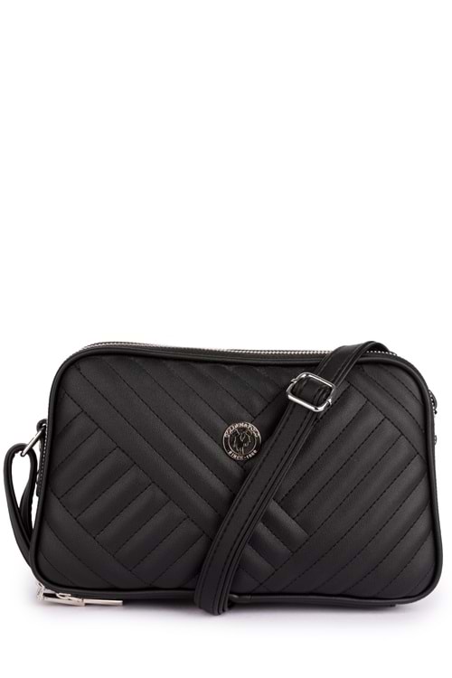 Gondol Kadın Günlük Çapraz Omuz Çantası gp.1327 - Siyah Kapitone