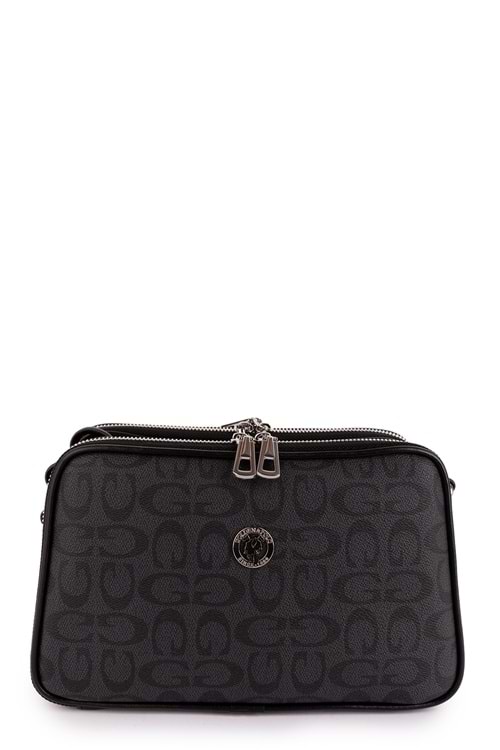 Gondol Kadın Günlük Çapraz Omuz Çantası gp.1327 - Gri Yazı