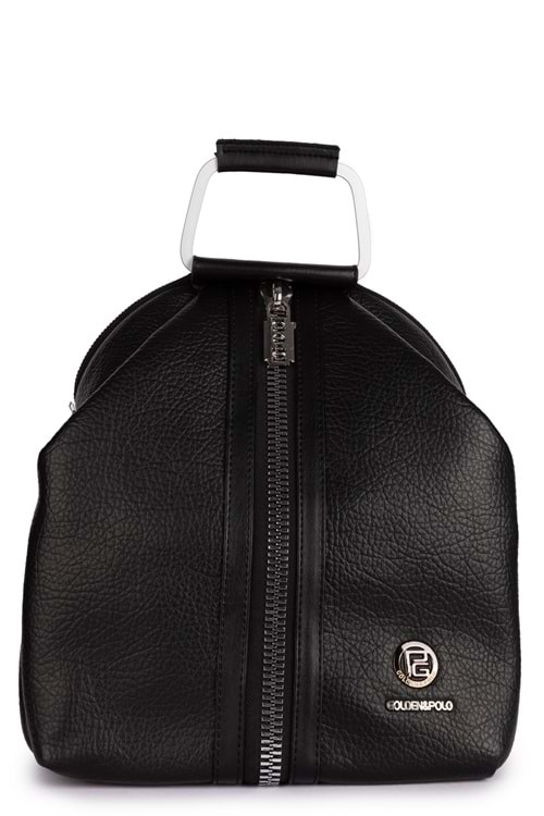 Gondol Kadın Metal Saplı Günlük Şık El ve Sırt Çantası gp.1110 - Siyah Flötr