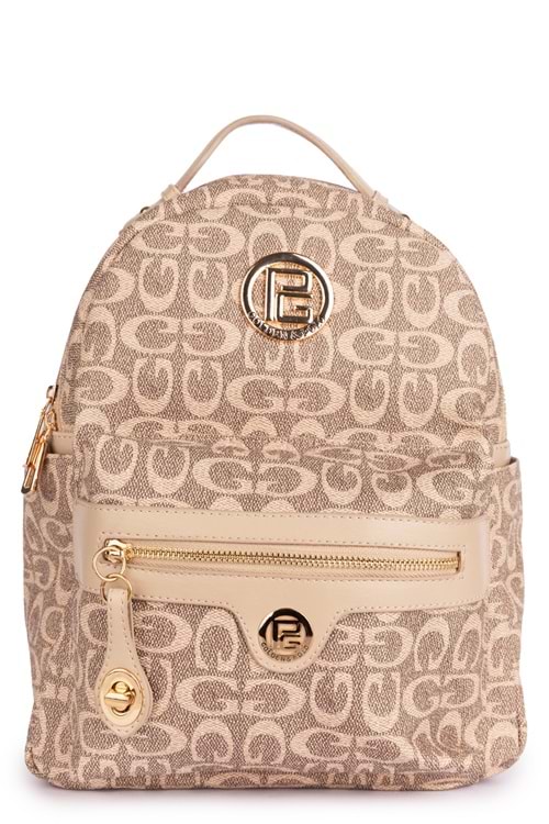 Gondol Kadın Günlük Şık El ve Sırt Çantası gp.1433 - Vizon Desen