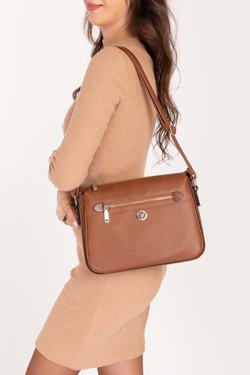 Gondol Kadın Günlük Çapraz Omuz Çantası gp.1420 - Taba