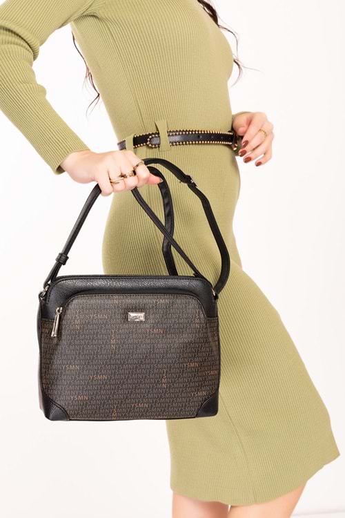 Gondol Kadın Günlük Postacı Çantası ysm.1300 - Siyah Yazı - TEK EBAT