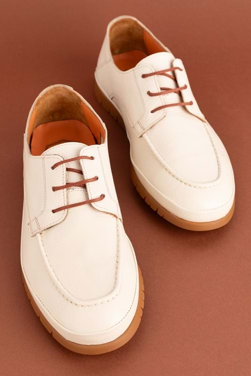 Gondol Içi Dışı Hakiki Deri Hafif Günlük Rahat Ayakkabı src.808 - Bej - 40