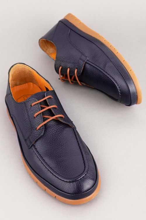 Gondol Içi Dışı Hakiki Deri Hafif Günlük Rahat Ayakkabı src.808 - Lacivert - 40