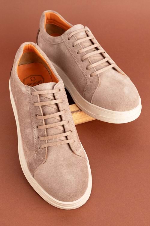 Gondol Içi Dışı Hakiki Deri Günlük Rahat Ayakkabı src.490 - Gri Süet - 43