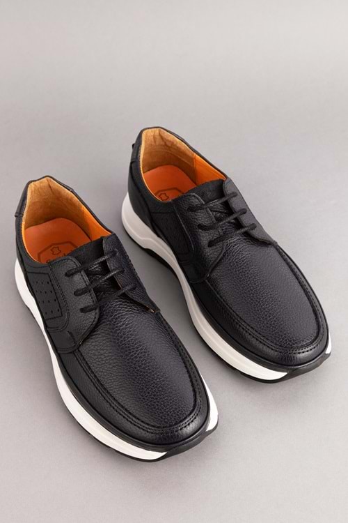 Gondol Içi Dışı Hakiki Deri Günlük Rahat Hafif Ayakkabı src.455 - Siyah - 40