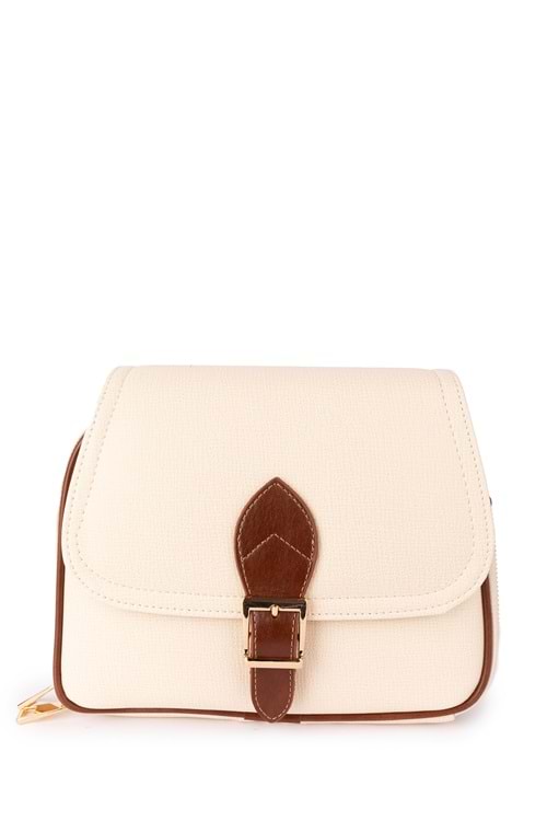 Gondol Kadın Çift Bölmeli Şık Günlük Çanta ald.1406 - Krem