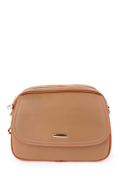 Gondol Kadın Çift Bölmeli Şık Günlük Çanta ald.1407 - Vizon