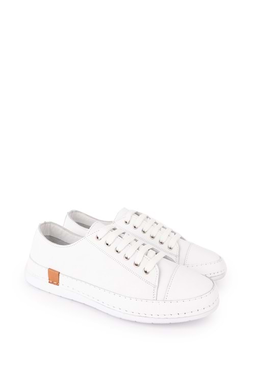Gondol Içi Dışı Hakiki Deri Hafif Converse Tarz Ayakkabı usl.2136 - Beyaz - 40