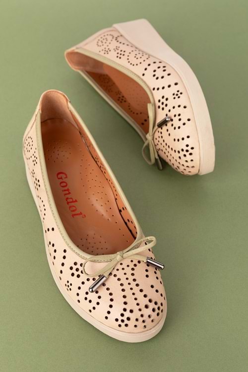 Gondol Hakiki Deri Anatomik Taban Rahat Ayakkabı mlk.5473 - Bej - 40