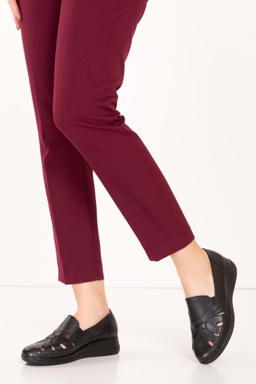 Gondol Hakiki Deri Topuk Dikenine Uygun Rahat Yazlık Ayakkabı elnr.5834 - Siyah - 40