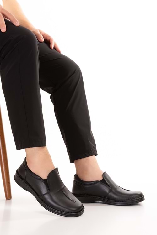 Gondol Erkek Hakiki Deri Günlük Klasik Ayakkabı kml.2023 - Siyah - 42