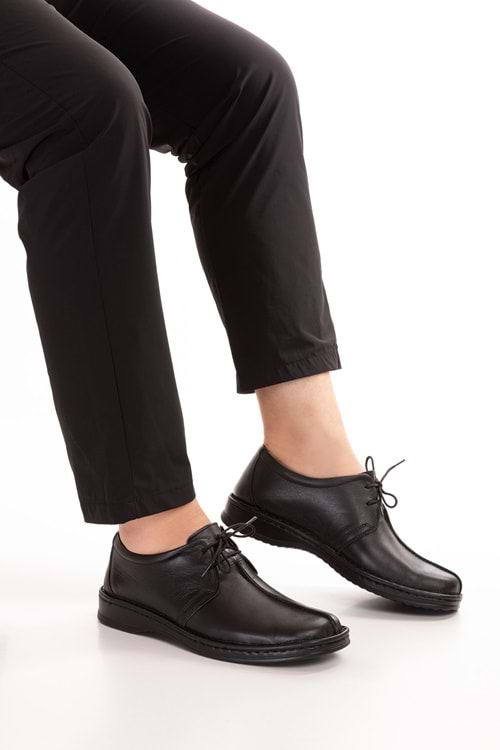 Gondol Erkek Hakiki Deri Günlük Klasik Ayakkabı kml.2026 - Siyah - 40