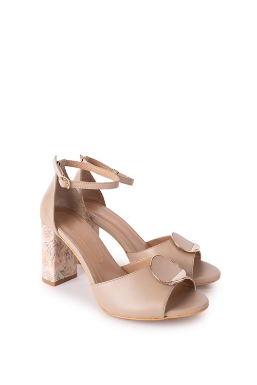 Gondol Kadın Hakiki Deri Renkli Topuklu Ayakkabı ast.4255 - Vizon - 40