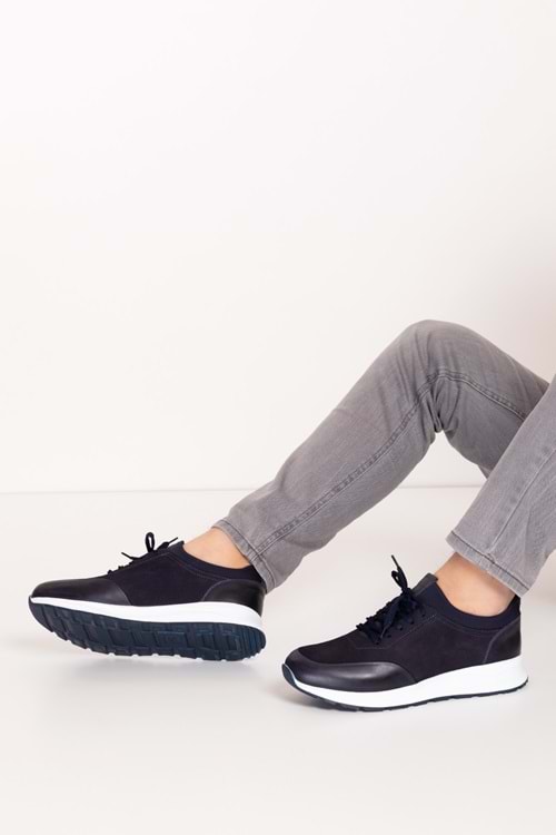 Gondol Erkek Hakiki Deri Günlük Rahat Ayakkabı ozd.3074 - Lacivert - 39