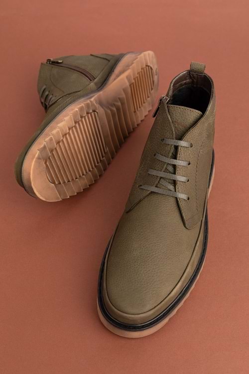 Gondol Erkek Hakiki Deri Günlük Bot src.341 - Haki Nubuk - 40