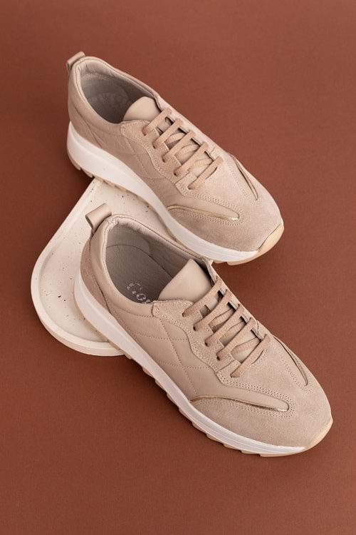 Gondol Hakiki Deri Rahat Günlük Ayakkabı pkr.915 - Vizon - 37