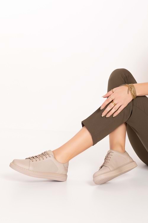 Gondol Hakiki Deri Rahat Günlük Ayakkabı pkr.909 - Vizon - 37