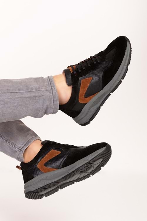 Gondol Erkek Hakiki Deri Günlük Rahat Ayakkabı src.1004 - Siyah - 40