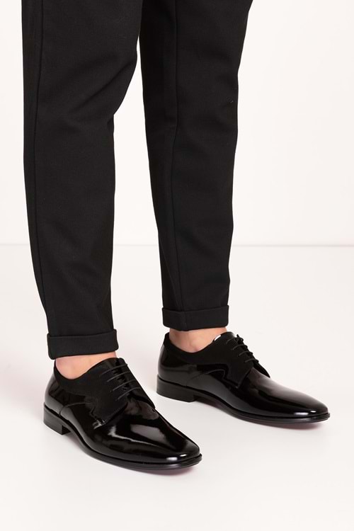 Gondol Erkek Hakiki Deri Klasik Kundura Ayakkabı ny.962 - siyah rugan - 39